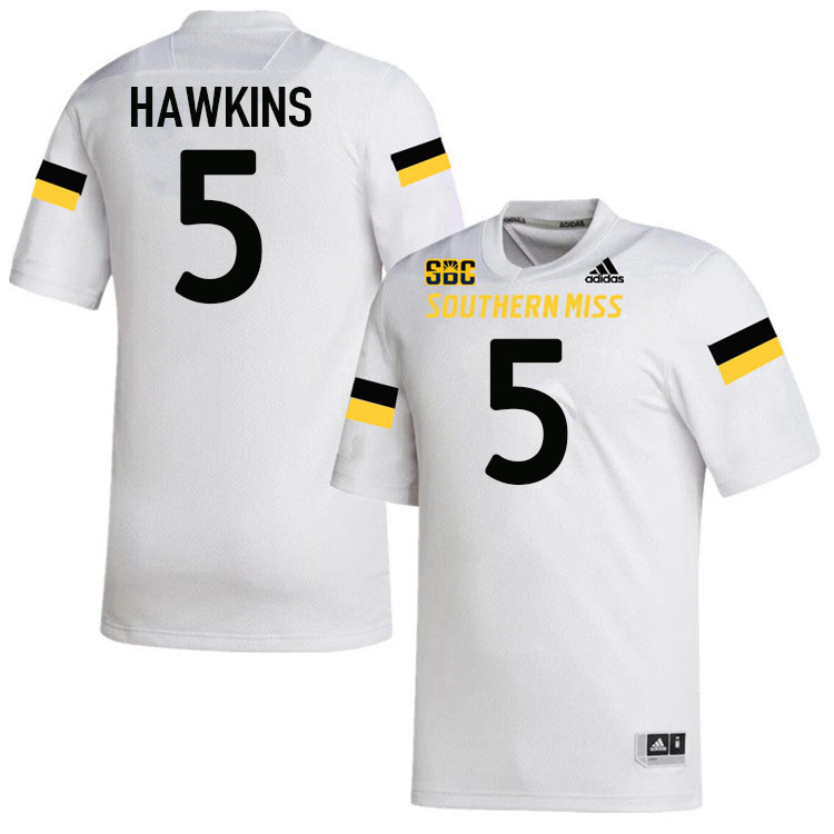 Southern Miss Golden Eagles #5 JJ Hawkins Football Jersey Stitched-White Southern Miss Golden Eagles #5 JJ Hawkins Football Jersey Stitched-White